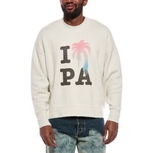 Palm Angels Mens Crewneck Sweater, White